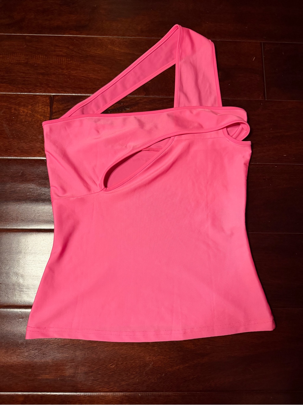 Ottolinger Pink Asymmetrical Criss Cross Cutout Halter Top Size M — image 4 of 8